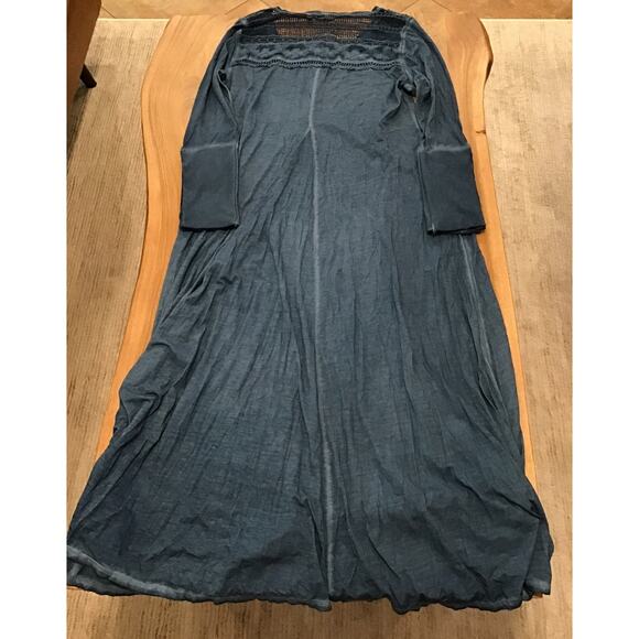 Soft Surroundings Ava Maxi Dress Womens Sz XL Blue Boho Lagenlook Coastal NEW - Picture 3 of 7